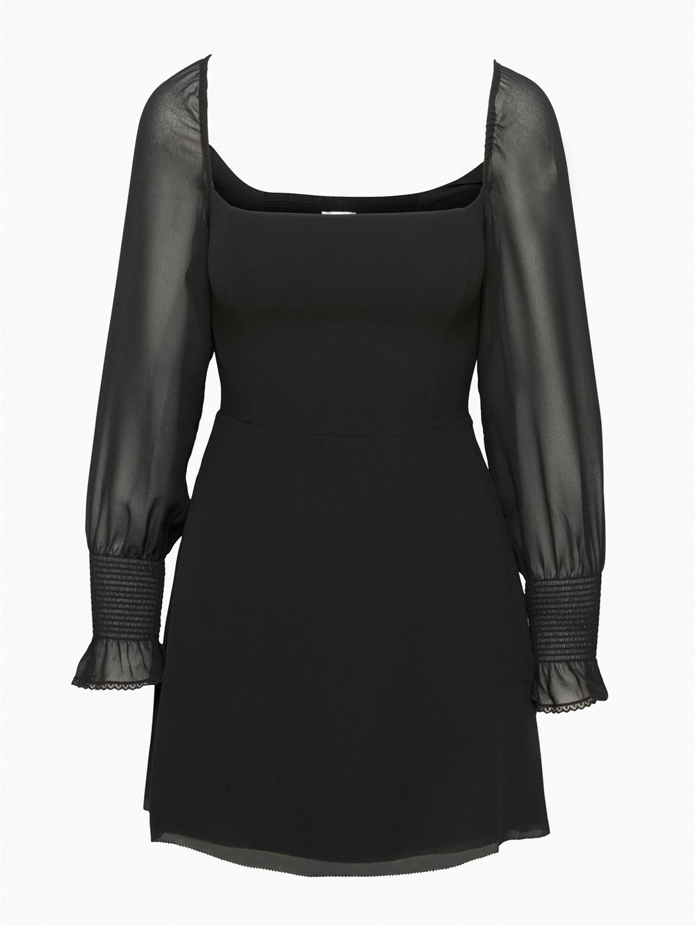 Wilfred Emmylou Aritizia Black Long-Sleeve Sheer Mini Dress